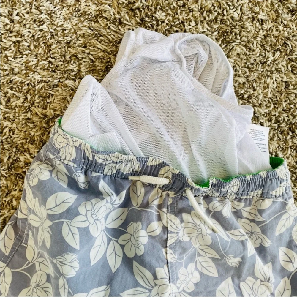 Polo Ralph Lauren Boys Swim Trunks 7 Blue Floral Hawaiian Print Board Shorts - Picture 6 of 10